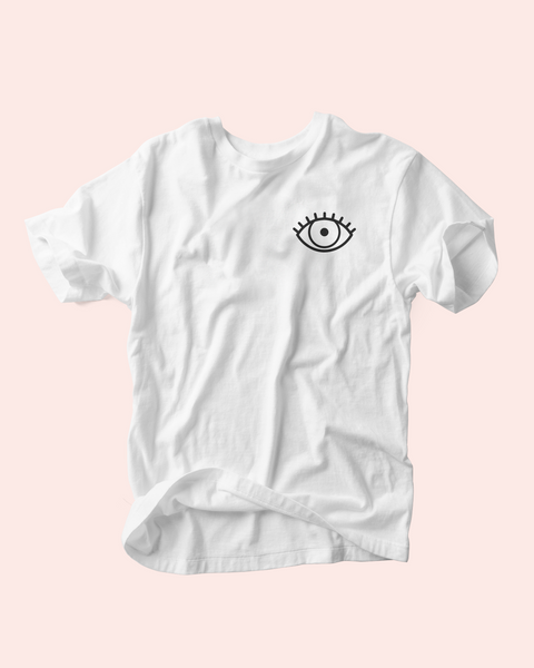 hey ma goods co tee, third eye logo tee, hey ma third eye, hmgc logo tee, logo tee shirt, hey ma logo tee, hey ma tee shirt, third eye tee shirt, hmgc third eye tee